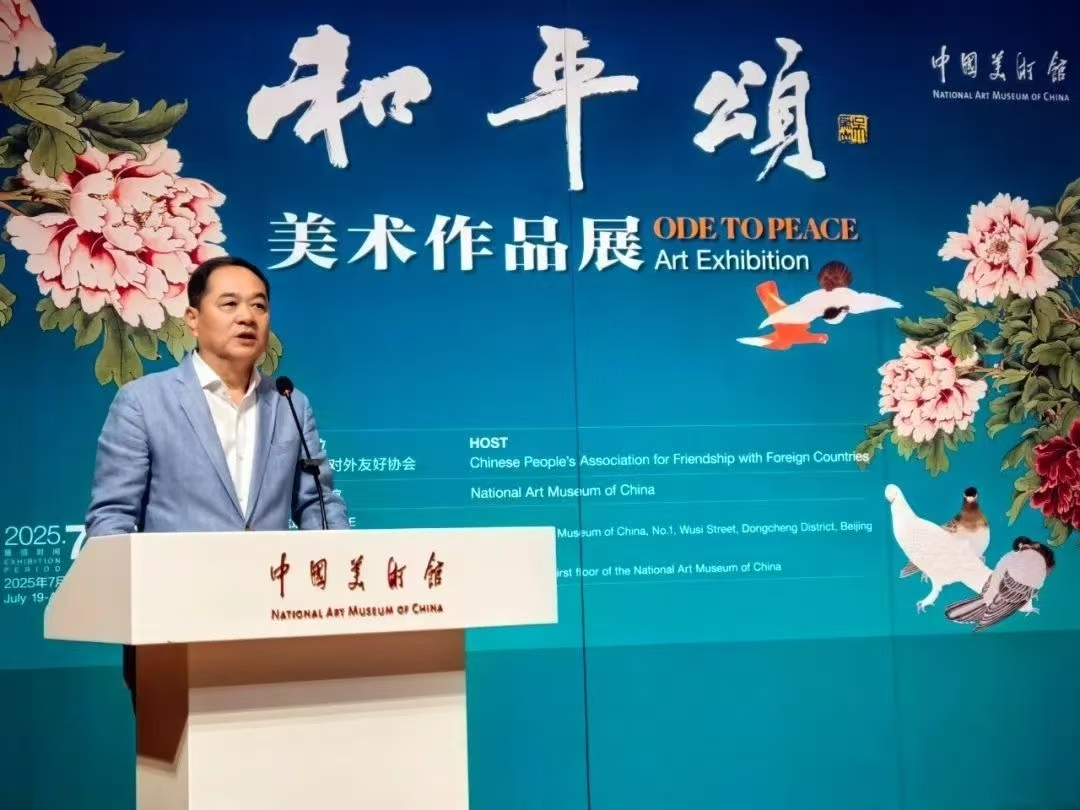 杨万明会长在开幕式上致辞。中国人民对外友好协会供图
